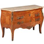 Grote louis XV  stijl commode ca 1890 rijkelijk ingelegd en met brons beslagen (No.342005)