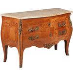Grote louis XV  stijl commode ca 1890 rijkelijk ingelegd en met brons beslagen (No.342005)