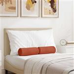 vidaXL Bolster Kussens 2 stuks Rood-oranje Ø 15 x 40 cm Cordstof