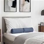 vidaXL Bolster Kussens 2 stuks Blauw Ø 15 x 40 cm Cordstof