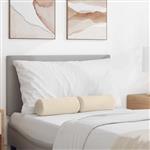 vidaXL Bolster Kussens 2 stuks Beige Ø 15 x 40 cm Microvezel Stof