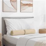 vidaXL Bolster Kussens 2 stuks Crème Ø 15 x 40 cm Microvezel Stof