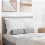 vidaXL Bolster Kussens 2 stuks Lichtgrijs Ø 15 x 40 cm Microvezel Stof