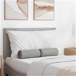 vidaXL Bolster Kussens 2 stuks Wolkengrijs Ø 15 x 40 cm Stof