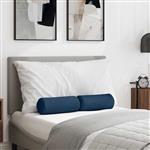 vidaXL Bolster Kussens 2 stuks Blauw Ø 15 x 40 cm Stof