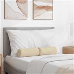 vidaXL Bolster Kussens 2 stuks Crème Ø 15 x 40 cm Stof