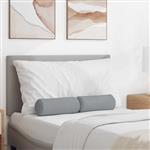 vidaXL Bolster Kussens 2 stuks Lichtgrijs Ø 15 x 40 cm Stof