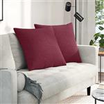 vidaXL Sofa Kussens 2 stuks Wijnrood 80 x 80 cm Stof