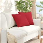 vidaXL Sofa Kussens 2 stuks Rood 45 x 45 cm Stof