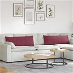 vidaXL Sofa Kussens 2 stuks Wijnrood 120 x 40 cm Stof