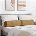 vidaXL Bolster Kussens 2 stuks Bruin Ø 25 x 70 cm Cordstof