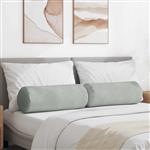 vidaXL Bolster Kussens 2 stuks Lichtgrijs Ø 25 x 70 cm Cordstof