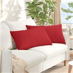 vidaXL Sofa Kussens 2 pcs Rood 80 x 40 cm Stof