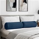 vidaXL Bolster Kussens 2 stuks Blauw Ø 25 x 70 cm Stof