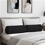 vidaXL Bolster Kussens 2 stuks Zwart Ø 25 x 70 cm Stof