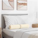 vidaXL Bolster Kussens 2 stuks Crème Ø 15 x 40 cm Cordstof