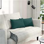 vidaXL Sofa Kussens 2 pcs Donkergroen 50 x 30 cm Stof