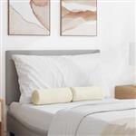 vidaXL Bolster Kussens 2 stuks Crème Ø 15 x 40 cm Cordstof