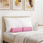 vidaXL Bolster Kussens 2 stuks Roze Ø 15 x 40 cm Stof