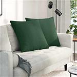 vidaXL Sofa Kussens 2 stuks Donkergroen 80 x 80 cm Cordstof