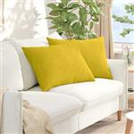 vidaXL Sofa Kussens 2 stuks Geel 70 x 50 cm Cordstof