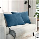 vidaXL Sofa Kussens 2 stuks Blauw 70 x 50 cm Cordstof