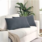 vidaXL Sofa Kussens 2 stuks Donkergrijs 80 x 40 cm Cordstof