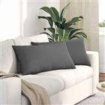 vidaXL Sofa Kussens 2 stuks Donkergrijs 80 x 40 cm Stof