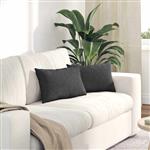 vidaXL Sofa Kussens 2 stuks Donkergrijs 50 x 30 cm Cordstof