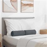 vidaXL Bolster Kussens 2 stuks Donkergrijs Ø 15 x 40 cm Cordstof