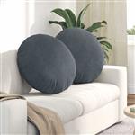 vidaXL Zitkussens 2 stuks Donkergrijs Ø 40 x 13 cm Fluweel
