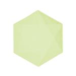 Groene Borden Zeshoek 20,8cm 6st