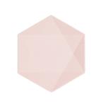 Roze Borden Zeshoek 20,8cm 6st