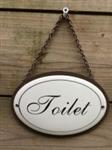 WC deur teken, emaille , zwart op wit