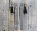 Retro Style deurbeslag set nikkel - deurknoppen met porseleinen handvaten zwart