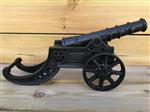 Prachtig decoratief kanon, gietijzer zwart .