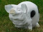Spaarvarken XL - Polystone - Wit met Zwart