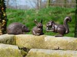 Set Dieren - Konijn, Egel en Eekhoorn - Gietijzer