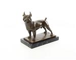 Een bronzen beeld/sculptuur van een franse bulldog