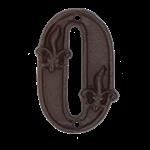 Huisnummer - cijfer 0 - gietijzer bruin