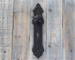 Halve set: deurknop Belli + 1 lange deurplaat antiek , PZ van antieke ijzeren