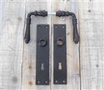 Set deurbeslag - voor kamerdeuren BB 72 - antiek ijzer donker bruin - klassiek