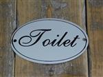 Bordje emaille''Toilet'' voor aan de WC-deur, old look