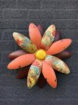 Decoratieve bloem, rood/roze, metaal