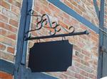 Uithangbord, naambord, winkelbord, Zwart - 75 cm - Rechthoekig - IJzer