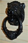 Prachtige grote leeuwekop als deurklopper, gietijzer zwart.