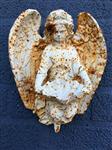 Wandornament engel met schelp, gietijzer-old white-rust