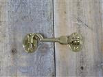 Cabine haak - haak als windhaak sluiting , messing, 10 cm.