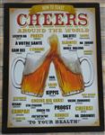Wandbord Bier - ''Proost'' in vele talen - Metaal