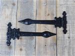2 x Deur scharnieren, deurband, zwart borstband antieke ijzeren deur scharnier middeleeuws.